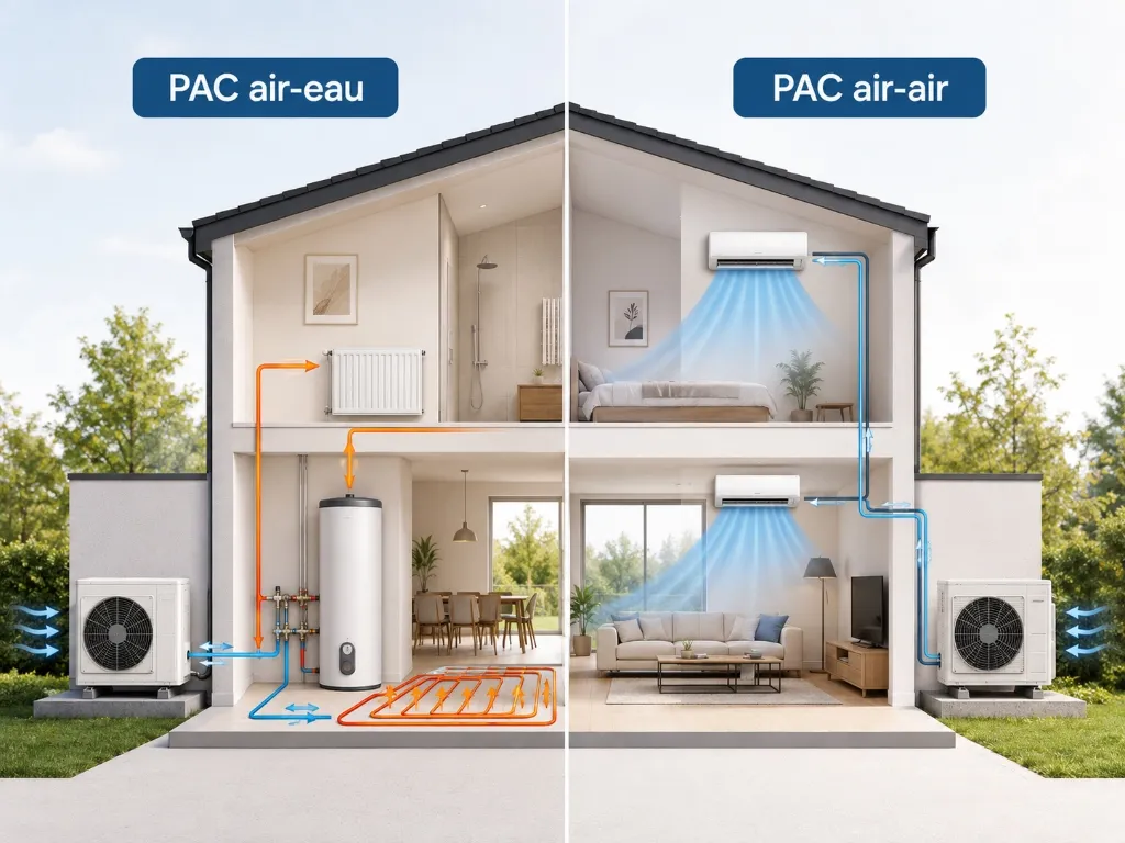 Installation d'une pompe à chaleur performante - Réseau ClimPac Pose extérieure d'une pompe à chaleur air-eau réversible par un installateur certifié RGE du réseau ClimPac.